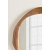 imageKate and Laurel Hera Modern Mango Wood Irregular Round Mirror 26 Inch Diameter Natural Wood Decorative Wavy Circle Bathroom Mirror with Solid Wood Design for Bathroom Vanity Decor or Entryway Decor