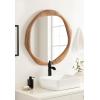 imageKate and Laurel Hera Modern Mango Wood Irregular Round Mirror 26 Inch Diameter Natural Wood Decorative Wavy Circle Bathroom Mirror with Solid Wood Design for Bathroom Vanity Decor or Entryway Decor