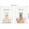 imageKate and Laurel Alpaca Fluff Fold and Racoon Little Rascal Laundry Set of 2 18x24 Framed Canvas Wall Art Set by Amy Peterson Sylvie White Whimsical Animals Humor Animals Laundry Art for Wall