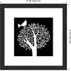 imageKate and Laurel Framed Wall Art Print Black and White Bird Tree Linocut by Giuliana Lazzerini Lazzerini 35 x 35 Oliver Black Narrow Frame Modern Contemporary Animals Nature Art for Wall Decor27L x 27W