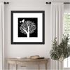 imageKate and Laurel Framed Wall Art Print Black and White Bird Tree Linocut by Giuliana Lazzerini Lazzerini 35 x 35 Oliver Black Narrow Frame Modern Contemporary Animals Nature Art for Wall Decor27L x 27W