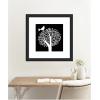 imageKate and Laurel Framed Wall Art Print Black and White Bird Tree Linocut by Giuliana Lazzerini Lazzerini 35 x 35 Oliver Black Narrow Frame Modern Contemporary Animals Nature Art for Wall Decor27L x 27W