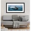 imageKate and Laurel Framed Wall Art Print Dolphin Skipping along in the Ocean Panel by Michael Schauer 43 x 24 Oliver White Narrow Frame Coastal Animals Beach Landscapes Art for Wall Decor43L x 24W