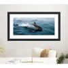 imageKate and Laurel Framed Wall Art Print Dolphin Skipping along in the Ocean Panel by Michael Schauer 43 x 24 Oliver White Narrow Frame Coastal Animals Beach Landscapes Art for Wall Decor43L x 24W