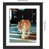 imageKate and Laurel Framed Wall Art Print Tiger in the City at Night 2 by Michael Schauer 34 x 42 Florence Medium Brown Frame Industrial Urban Animals Cityscapes Art for Wall Decor27L x 23W