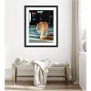imageKate and Laurel Framed Wall Art Print Tiger in the City at Night 2 by Michael Schauer 34 x 42 Florence Medium Brown Frame Industrial Urban Animals Cityscapes Art for Wall Decor43L x 35W