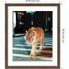 imageKate and Laurel Framed Wall Art Print Tiger in the City at Night 2 by Michael Schauer 34 x 42 Florence Medium Brown Frame Industrial Urban Animals Cityscapes Art for Wall Decor26L x 22W