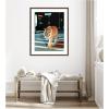 imageKate and Laurel Framed Wall Art Print Tiger in the City at Night 2 by Michael Schauer 34 x 42 Florence Medium Brown Frame Industrial Urban Animals Cityscapes Art for Wall Decor42L x 34W