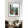 imageKate and Laurel Framed Wall Art Print Urban Tiger Overlooking Manhattan by Michael Schauer 35 x 43 Oliver Black Narrow Frame Industrial Urban Animals Cityscapes Art for Wall Decor42L x 34W