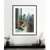 imageKate and Laurel Framed Wall Art Print Urban Tiger Overlooking Manhattan by Michael Schauer 35 x 43 Oliver Black Narrow Frame Industrial Urban Animals Cityscapes Art for Wall Decor42L x 34W