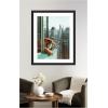 imageKate and Laurel Framed Wall Art Print Urban Tiger Overlooking Manhattan by Michael Schauer 35 x 43 Oliver Black Narrow Frame Industrial Urban Animals Cityscapes Art for Wall Decor43L x 35W