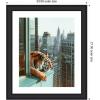 imageKate and Laurel Framed Wall Art Print Urban Tiger Overlooking Manhattan by Michael Schauer 35 x 43 Oliver Black Narrow Frame Industrial Urban Animals Cityscapes Art for Wall Decor27L x 23W