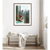 imageKate and Laurel Framed Wall Art Print Urban Tiger Overlooking Manhattan by Michael Schauer 35 x 43 Oliver Black Narrow Frame Industrial Urban Animals Cityscapes Art for Wall Decor42L x 34W