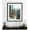 imageKate and Laurel Framed Wall Art Print Urban Tiger Overlooking Manhattan by Michael Schauer 35 x 43 Oliver Black Narrow Frame Industrial Urban Animals Cityscapes Art for Wall Decor43L x 35W