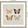 imageKate and Laurel Framed Wall Art Print Vintage Style Butterflies in Neutral Tones by The Creative Bunch Studio 34 x 34 Woodgrain Stripe Mocha Frame Vintage Animals Nature Art for Wall Decor34L x 34W