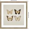 imageKate and Laurel Framed Wall Art Print Vintage Style Butterflies in Neutral Tones by The Creative Bunch Studio 34 x 34 Woodgrain Stripe Mocha Frame Vintage Animals Nature Art for Wall Decor26L x 26W