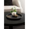 imageKate and Laurel Halsey Decorative Wooden Round Tray with Polished Metal Handles 16 Inch Diameter Black and Gold Modern Glam Wood Circle Serving Tray for Use as Ottoman or Coffee Table DecorBlackGold