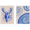 imageKate and Laurel Lobster and Ocean Charms 1 Set of 2 18x24 Framed Canvas Wall Art Set by Nikita Jariwala Sylvie White Coastal Animals Beach Abstract Beach Animals Art for Wall Decor Living