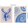imageKate and Laurel Lobster and Ocean Charms 1 Set of 2 18x24 Framed Canvas Wall Art Set by Nikita Jariwala Sylvie White Coastal Animals Beach Abstract Beach Animals Art for Wall Decor Living