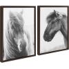 imageKate and Laurel Sylvie Benevolence and Indomitable Framed Canvas Wall Art Set by Alicia Abla 2 Piece 18x24 Walnut Brown Decorative Horse Art for Wall