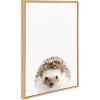 imageKate and Laurel Sylvie Hedgehog Hedgehog Donuts and Hedgehog Pineapple Framed Canvas Wall Art Set by Amy Peterson Art Studio 3 Piece Set Natural Cute Animal Art for Wall