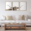 imageKate and Laurel Sylvie Texas Longhorn 1 2 and 3 Framed Canvas Wall Art Set by The Creative Bunch Studio 3 Piece Set 18x24 Natural Rustic Animal Wall Art Set