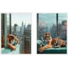 imageKate and Laurel Urban Tigers in New York Set of 2 18x24 Framed Canvas Wall Art Set by Michael Schauer Sylvie White Industrial Urban Animals Cityscapes Art for Wall Decor Living Room Bedroom
