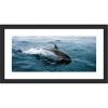imageKate and Laurel Framed Wall Art Print Dolphin Skipping along in the Ocean Panel by Michael Schauer 43 x 24 Oliver White Narrow Frame Coastal Animals Beach Landscapes Art for Wall Decor43L x 24W