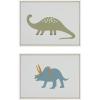 imageKate and Laurel Sylvie 1013 Brontosaurus and 1013 Triceratops Framed Canvas Wall Art Set by Teju Reval of SnazzyHues 2 Piece 18x24 White Fun Dinosaur Animal Art for Wall