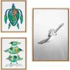 imageKate and Laurel Sylvie Sea Turtle Turtle Family and MCM Sea Turtle Framed Canvas Wall Art Set by Various Artists 3 Piece Set Natural Colorful Turtle Art for Gallery Wall
