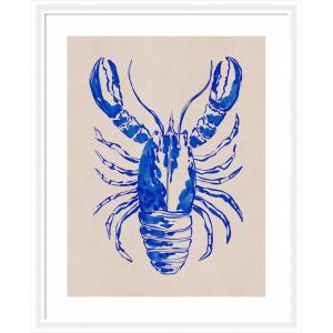 imageKate and Laurel Framed Wall Art Print Lobster by Nikita Jariwala 35 x 43 Oliver White Narrow Frame Coastal Animals Beach Art for Wall Decor43L x 35W