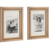 imageKate and Laurel Sorell Modern Beaded Coastal Picture Frame Set of 2 11 x 14 matted to 8 x 10 Natural Wood Boho TwoPiece Glass Photo Frame Set for Gallery Wall Design in Living Room Wall Decor