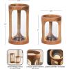 imageKate and Laurel Dahl Modern TwoPiece Candle Holder Set 7 x 12 and 7 x 9 Natural Wood Transitional Mango Wood Hurricane Candle Holders with Glass Cylinders for Living Room Decor