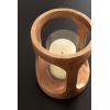 imageKate and Laurel Dahl Modern TwoPiece Candle Holder Set 7 x 12 and 7 x 9 Natural Wood Transitional Mango Wood Hurricane Candle Holders with Glass Cylinders for Living Room Decor