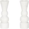 imageKate and Laurel Maleea Modern Glam TwoPiece Marble Taper Candle Holder Set Set of 2 White Transitional Authentic Marble Candlestick Holders for Dining Table or Fireplace Mantel Display