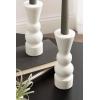 imageKate and Laurel Maleea Modern Glam TwoPiece Marble Taper Candle Holder Set Set of 2 White Transitional Authentic Marble Candlestick Holders for Dining Table or Fireplace Mantel Display