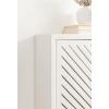 imageKate and Laurel Mezzeta Decorative Modern OneDoor Floating Bathroom Cabinet 15 x 7 x 28 White Decorative Over Toilet Storage Cabinet Made from Solid Mango Wood with Slatted Chevron DesignWhite