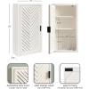 imageKate and Laurel Mezzeta Decorative Modern OneDoor Floating Bathroom Cabinet 15 x 7 x 28 White Decorative Over Toilet Storage Cabinet Made from Solid Mango Wood with Slatted Chevron DesignWhite