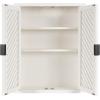 imageKate and Laurel Mezzeta Decorative Modern OneDoor Floating Bathroom Cabinet 15 x 7 x 28 White Decorative Over Toilet Storage Cabinet Made from Solid Mango Wood with Slatted Chevron DesignWhite