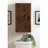 imageKate and Laurel Mezzeta Decorative Modern OneDoor Floating Bathroom Cabinet 15 x 7 x 28 White Decorative Over Toilet Storage Cabinet Made from Solid Mango Wood with Slatted Chevron DesignBrown