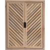 imageKate and Laurel Mezzeta Decorative Modern OneDoor Floating Bathroom Cabinet 15 x 7 x 28 White Decorative Over Toilet Storage Cabinet Made from Solid Mango Wood with Slatted Chevron DesignNatural