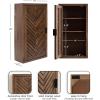 imageKate and Laurel Mezzeta Decorative Modern OneDoor Floating Bathroom Cabinet 15 x 7 x 28 White Decorative Over Toilet Storage Cabinet Made from Solid Mango Wood with Slatted Chevron DesignBrown