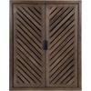 imageKate and Laurel Mezzeta Decorative Modern OneDoor Floating Bathroom Cabinet 15 x 7 x 28 White Decorative Over Toilet Storage Cabinet Made from Solid Mango Wood with Slatted Chevron DesignBrown