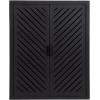 imageKate and Laurel Mezzeta Decorative Modern OneDoor Floating Bathroom Cabinet 15 x 7 x 28 White Decorative Over Toilet Storage Cabinet Made from Solid Mango Wood with Slatted Chevron DesignBlack