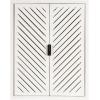 imageKate and Laurel Mezzeta Decorative Modern OneDoor Floating Bathroom Cabinet 15 x 7 x 28 White Decorative Over Toilet Storage Cabinet Made from Solid Mango Wood with Slatted Chevron DesignWhite