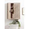 imageKate and Laurel Mezzeta Decorative Modern OneDoor Floating Bathroom Cabinet 15 x 7 x 28 White Decorative Over Toilet Storage Cabinet Made from Solid Mango Wood with Slatted Chevron DesignWhitewash