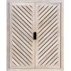 imageKate and Laurel Mezzeta Decorative Modern OneDoor Floating Bathroom Cabinet 15 x 7 x 28 White Decorative Over Toilet Storage Cabinet Made from Solid Mango Wood with Slatted Chevron DesignWhitewash