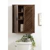 imageKate and Laurel Mezzeta Decorative Modern OneDoor Floating Bathroom Cabinet 15 x 7 x 28 White Decorative Over Toilet Storage Cabinet Made from Solid Mango Wood with Slatted Chevron DesignBrown