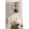 imageKate and Laurel Saanvi Traditional Carved Wood Floating Bathroom Wall Cabinet 22 x 7 x 28 White Dimensional Over the Toilet Storage Cabinet for Use as Bathroom Storage or Entryway Decor and Display