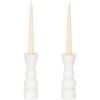 imageKate and Laurel Maleea Modern Glam TwoPiece Marble Taper Candle Holder Set Set of 2 White Transitional Authentic Marble Candlestick Holders for Dining Table or Fireplace Mantel Display